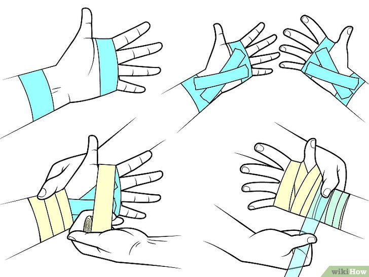 Bước 8: Để quấn cổ tay bằng băng đệm và băng keo, bạn cần làm theo các bước sau.
