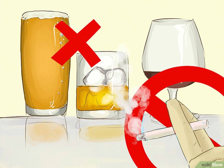 Bước 5: Một trong những cách đơn giản nhất để bảo vệ sức khỏe của bạn là tránh hút thuốc và tiêu thụ đồ uống chứa cồn.