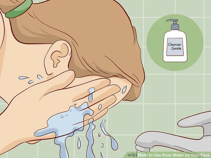 Bước 1: Làm sạch da mặt bằng sữa rửa mặt dịu nhẹ.