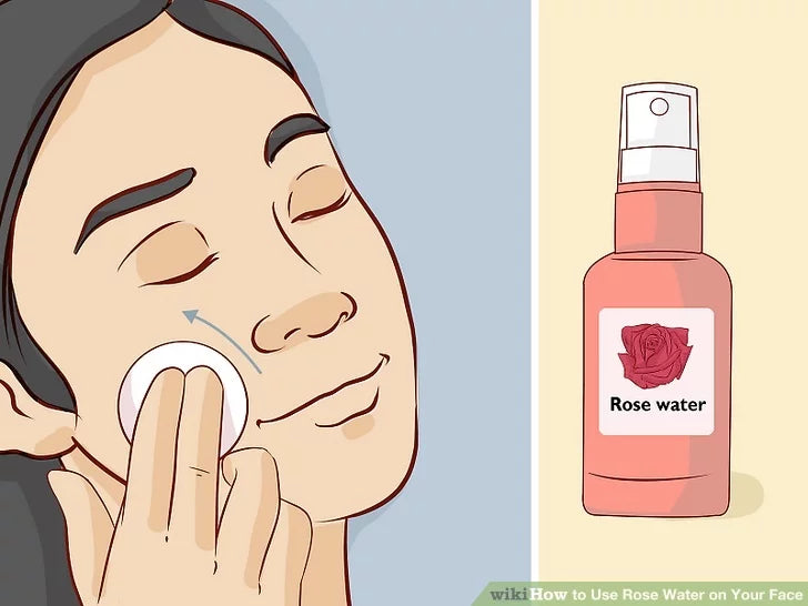 Bước 2: Thoa nước hoa hồng khi da bị đỏ hoặc bị viêm.