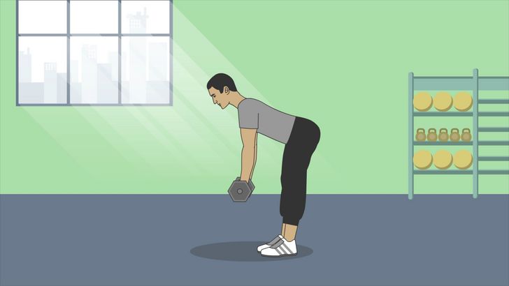 Bước 2: Nâng tạ truyền thống là một bài tập hiệu quả để phát triển cơ lưng, cơ mông và cơ gân kheo.