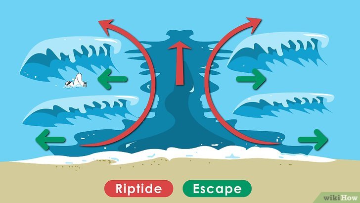 Bước 1: Cách thoát khỏi dòng chảy xa bờ khi bơi ở biển.