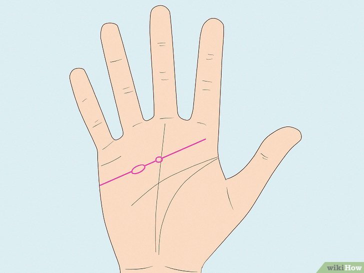 Trường hợp 2: Bàn tay có đường tình duyên (đường tâm đạo) có vân đảo, có cù lao hình vòng tròn nhỏ.
