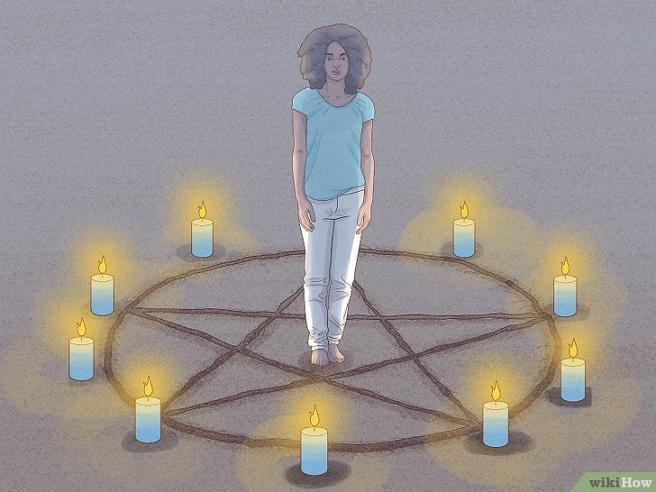 Bước 3: Đứng bên trong vòng tròn và đọc câu thần chú lên hình nhân thế mạng.