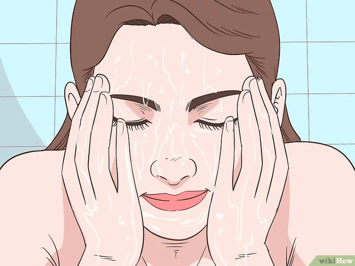 Bước 2: Rửa sạch da mặt.