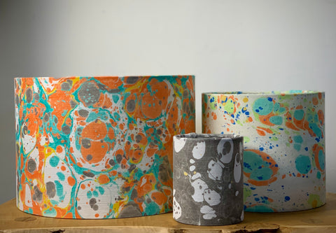 Marbled lampshades for workshops