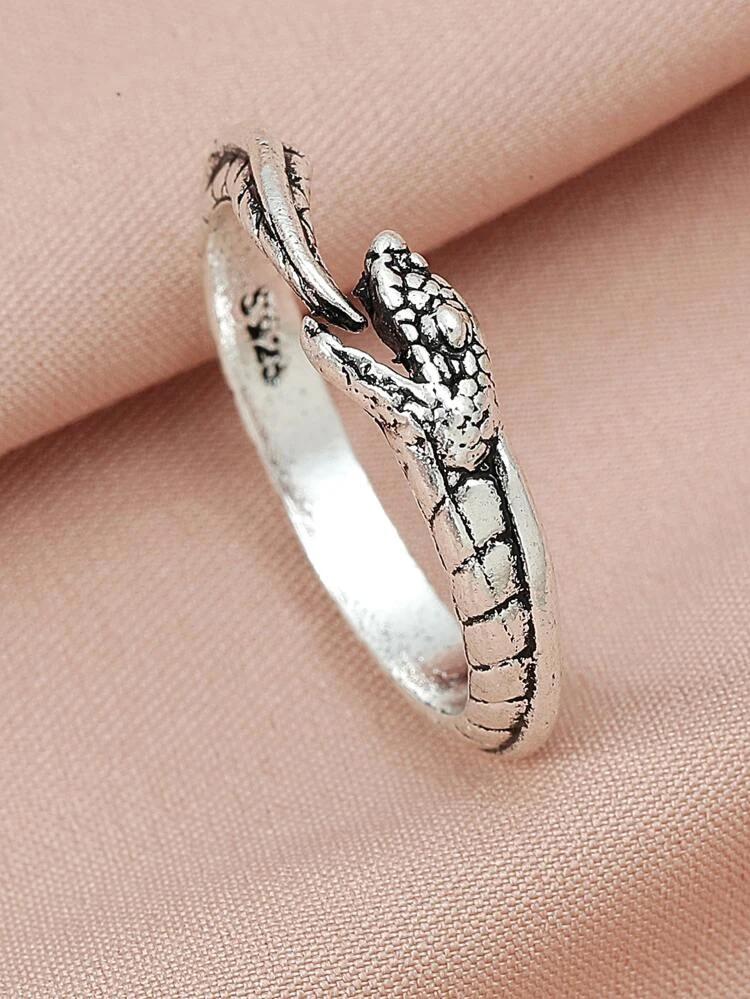 18k Gold-Plated Snake Cocktail Ring with Garnet Stone - Golden Cobra Queen  | NOVICA