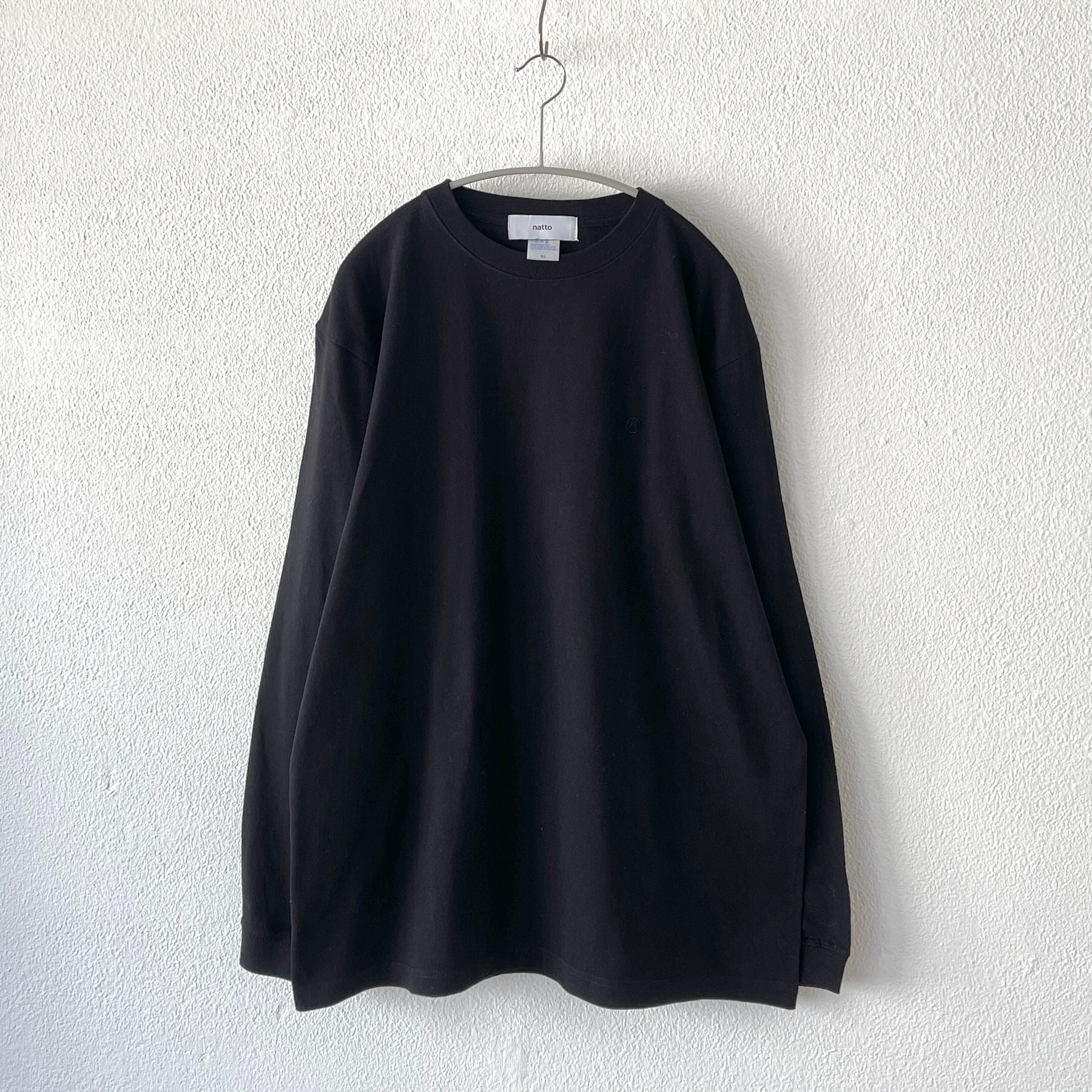 natto logo long sleeve tee / black（ナットロゴロングスリーブ