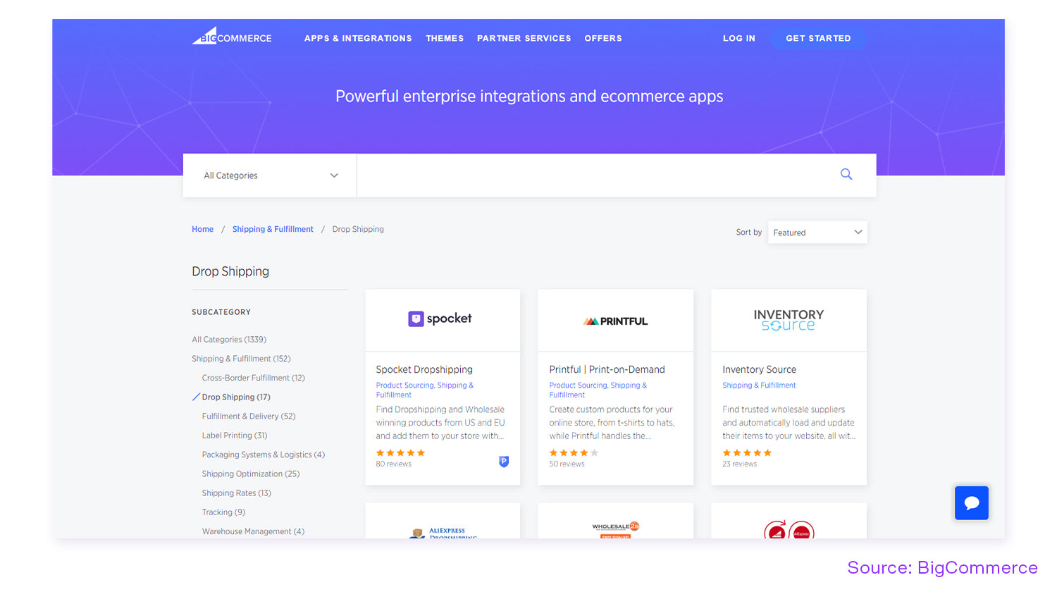 BigCommerce is an ecommerce platform that has complete server hosting and extensive built-in tools.