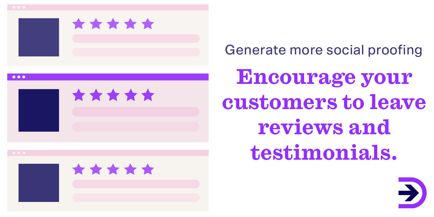 Customer reviews and testimonials can help other potential customers with their buying confidence.