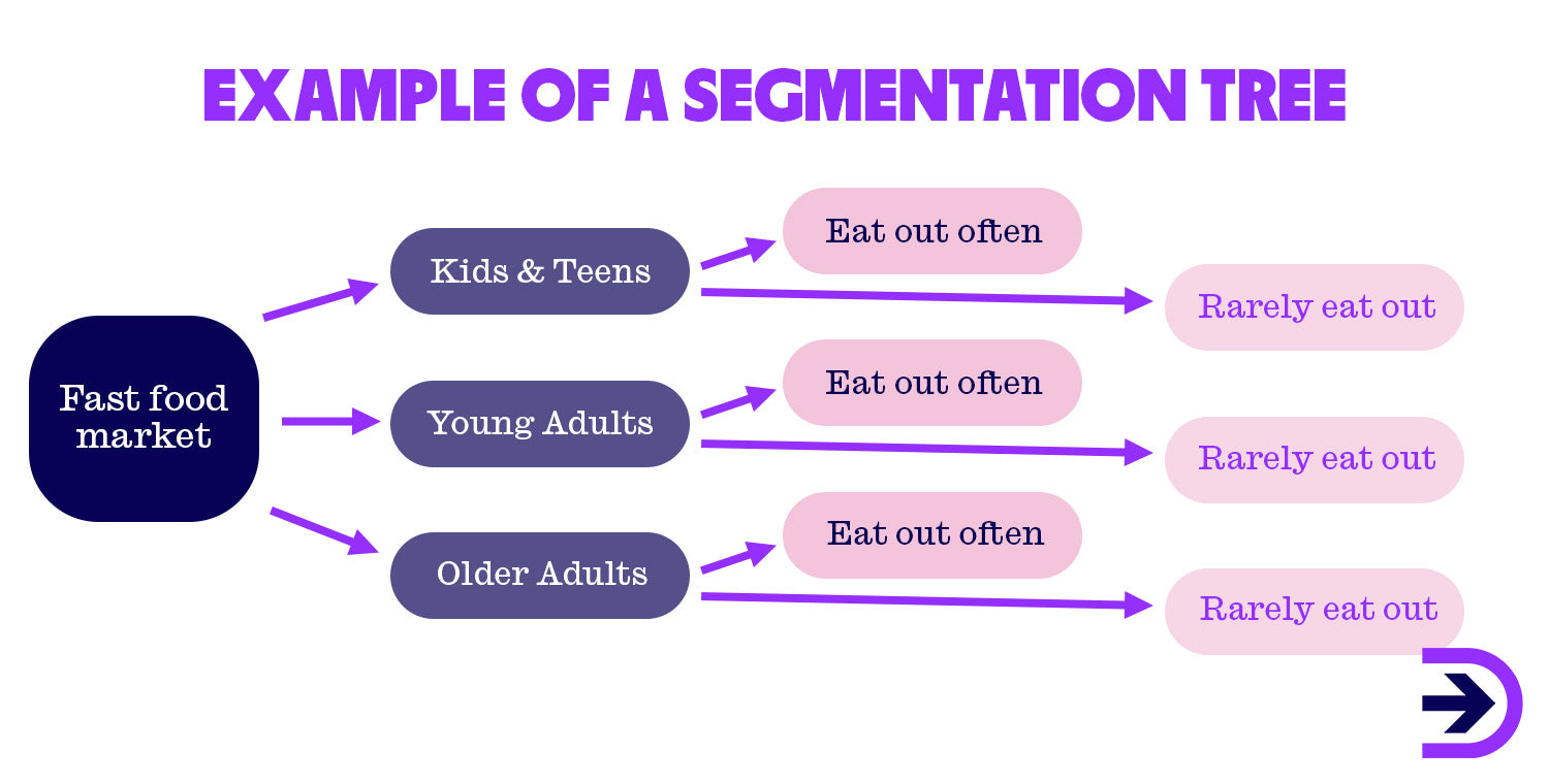 A segmentation tree is a visual tool to help process the different targeted audiences.