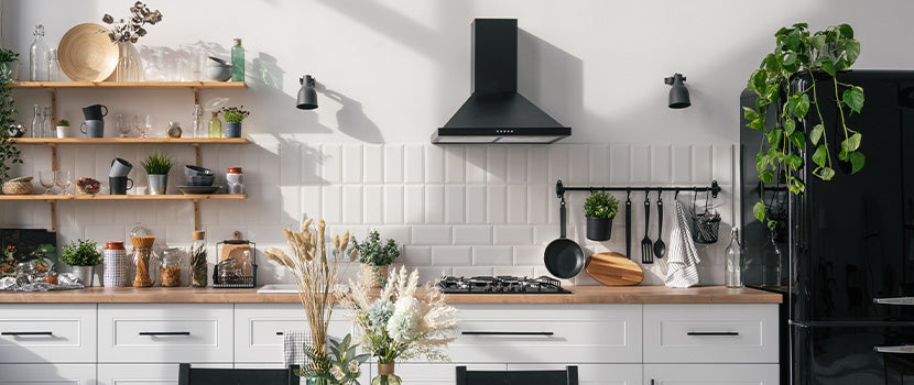 This black rangehood neatly matches the existing decor, making it easy to maintain your air quality in style.