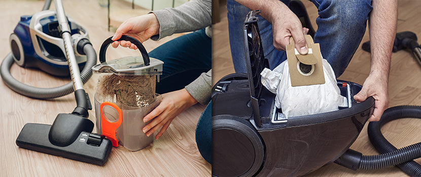 The difference between emptying a canister and a vacuum bag. You can limit your exposure to dust with a bag, but it will create more rubbish.
