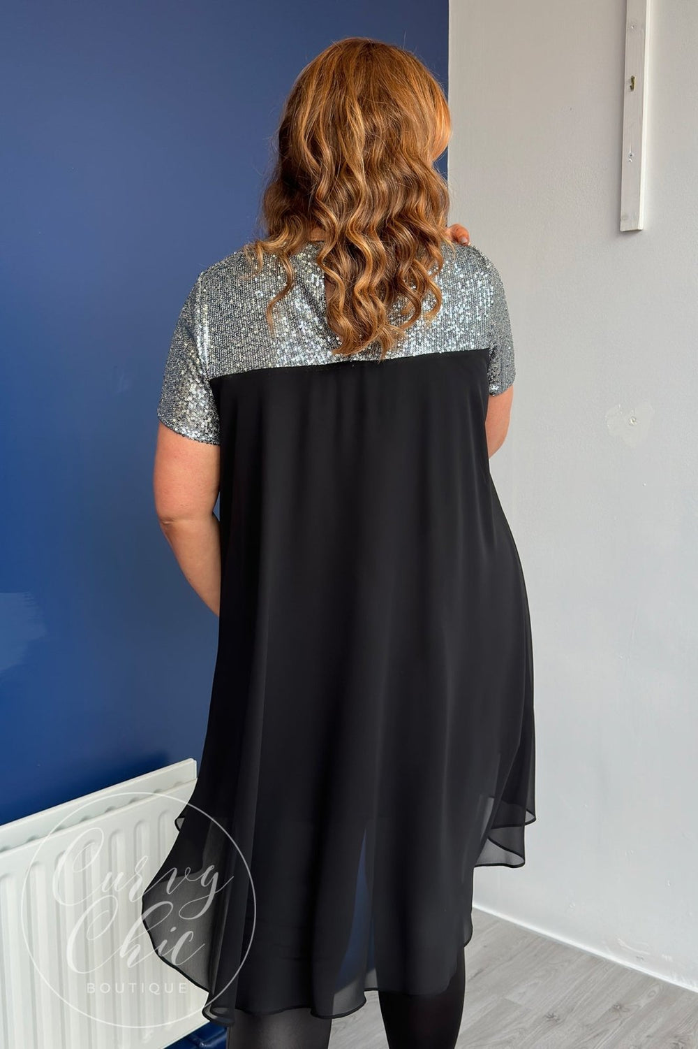 Black Wrap Plus Size Peplum Top with sleeves