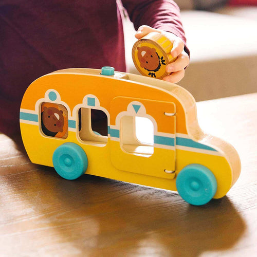 GO Tots Wooden Race Bus toy