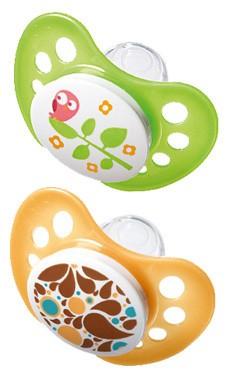 Trendy Soothers Green/Yellow 5-18 Months - 2 Pack
