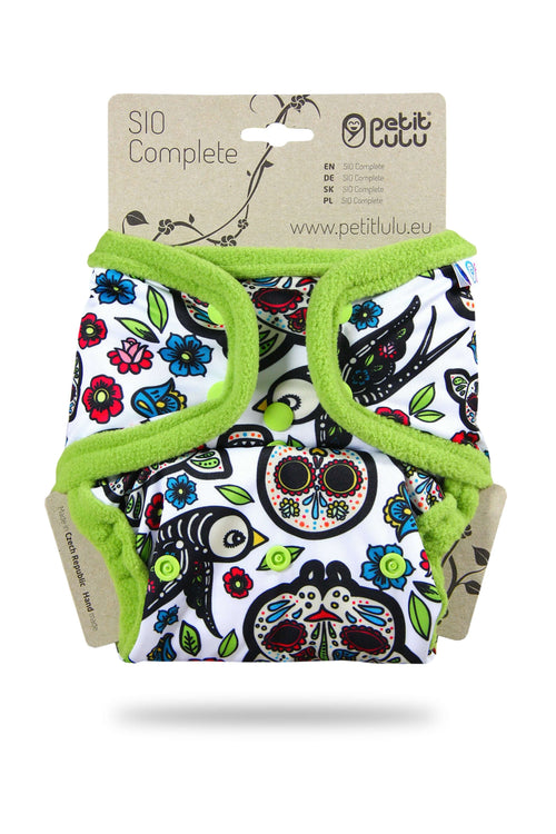 Snap In One (SIO) Nappy Mexican Skulls - One Size