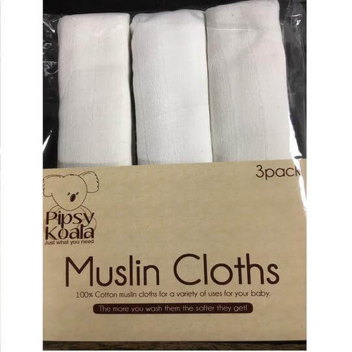 Muslin Cloths White - 3 Pack