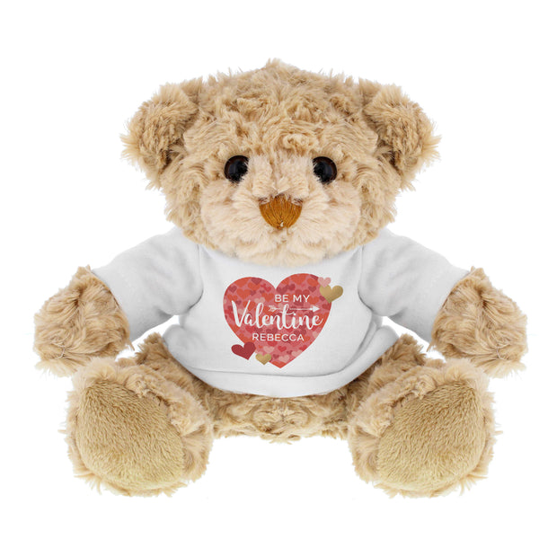 Personalised Valentines Day Confetti Hearts Teddy Bear 1