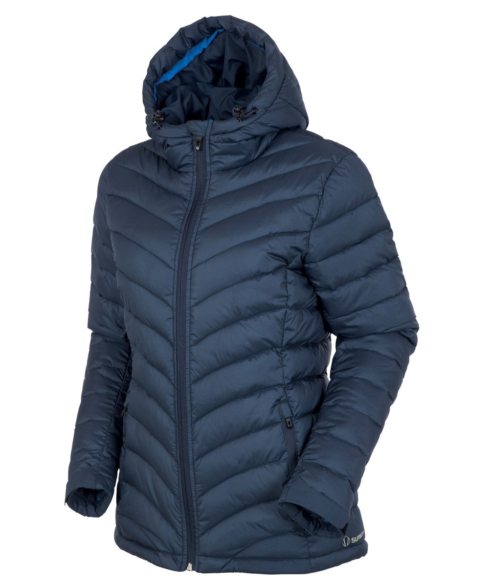 Women's Jojo Thermal Quilted Long Jacket with Hood - Sunice Sports