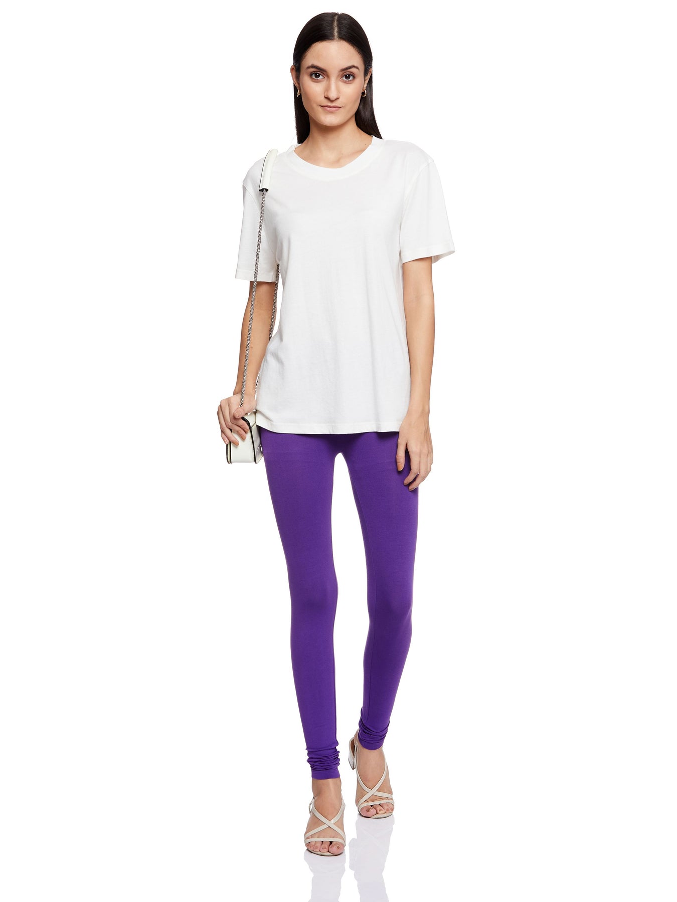 Buy Creeluxe Graceful Grape Thistle Ankle Length Leggings for Women Online  in India