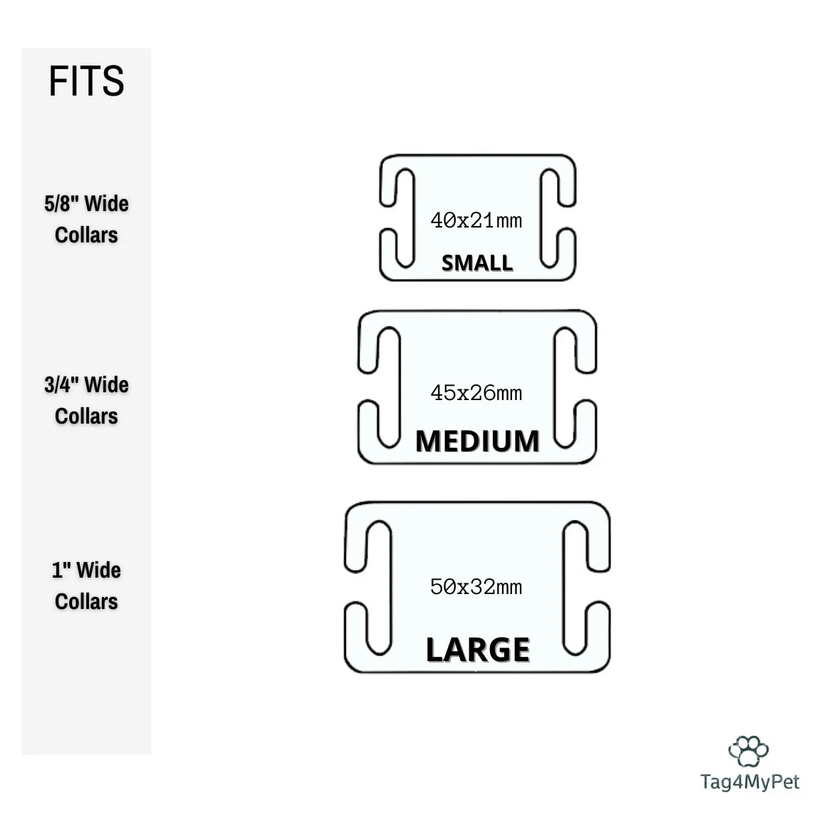 Metal Slide On Tag Size Guide