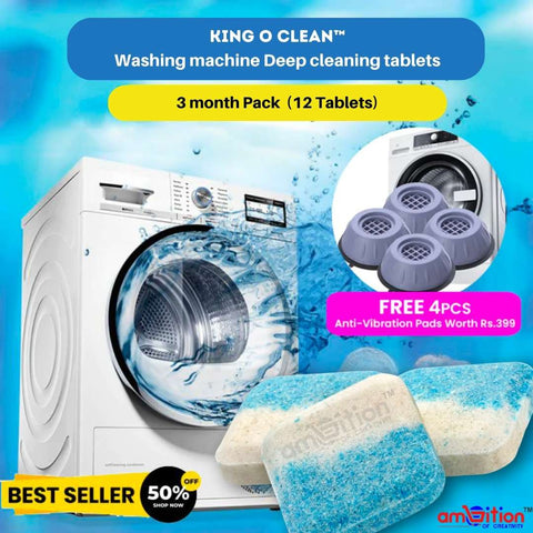 King O Clean™ - Washing Machine Deep Cleaning Tablets 3 Month Pack (Pa