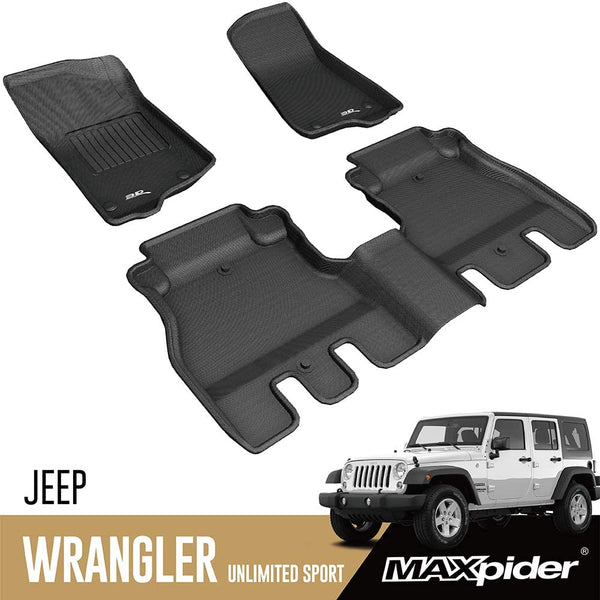 2018-21 Jeep Wrangler JLU 3D MAXpider All-Weather Floor Mats Custom Fi |  JeepTruckHeadquarters