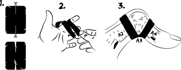 Steps for climbers to tape injured fingers -how to do the H Taping Method