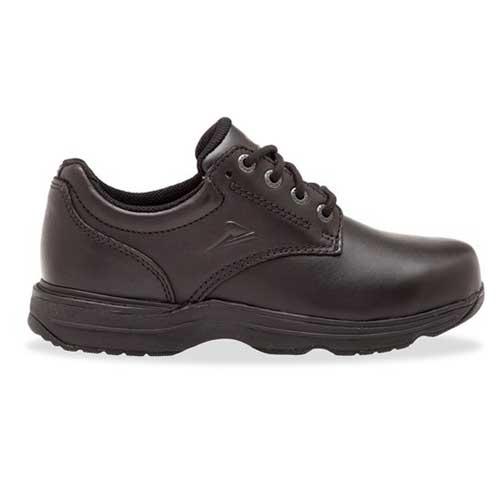 black leather school shoes