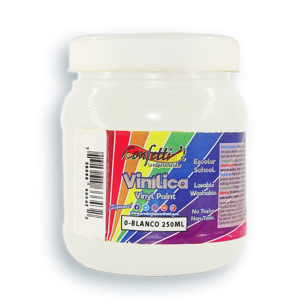 PINTURA VINILICA CONFETTI 250ML BLANCO