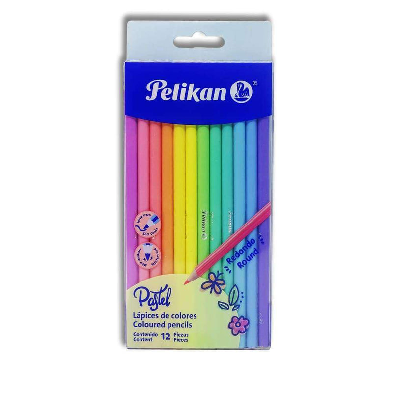 LAPIZ COLORES PELIKAN C/12PZ LARGO PASTEL