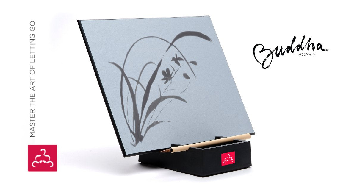 Water Artist Board Buddha Painting Board with 3 Water Brushes Pen, Meditation Repeatable Board Zen Magic Painting Board, Paint with Water