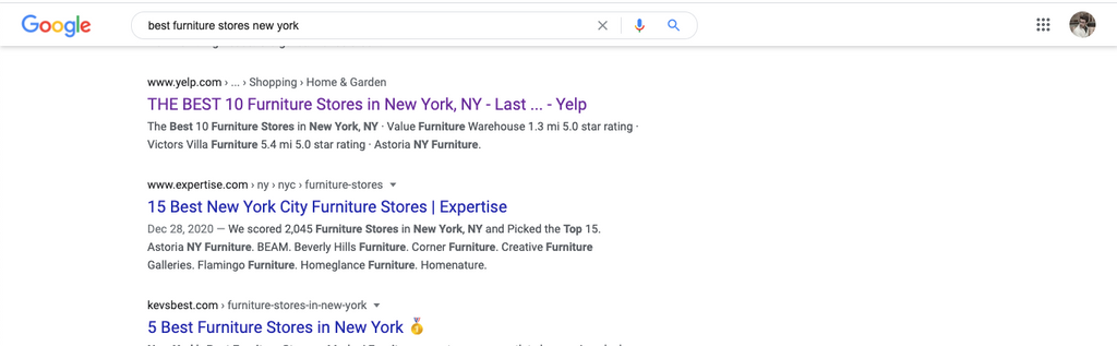 Yelp'in "New York'taki En İyi 10 Mobilya Mağazası" Sıralaması