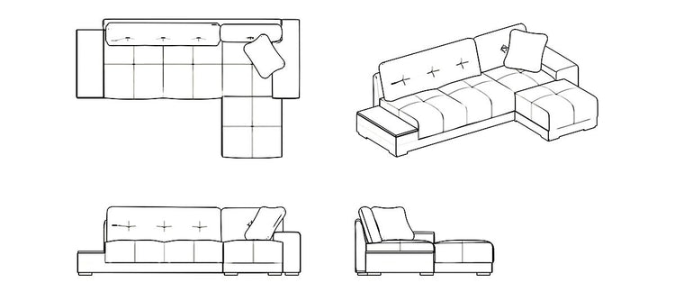 Budka Corner Sofa Bed Technical Specs