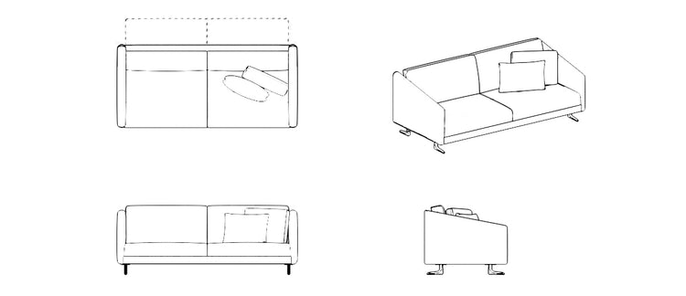 Yoxo Three Seater Sofa Bed Technical Specs