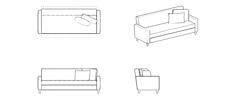 Stand Three Seater Sofa Bed Technical Specs
