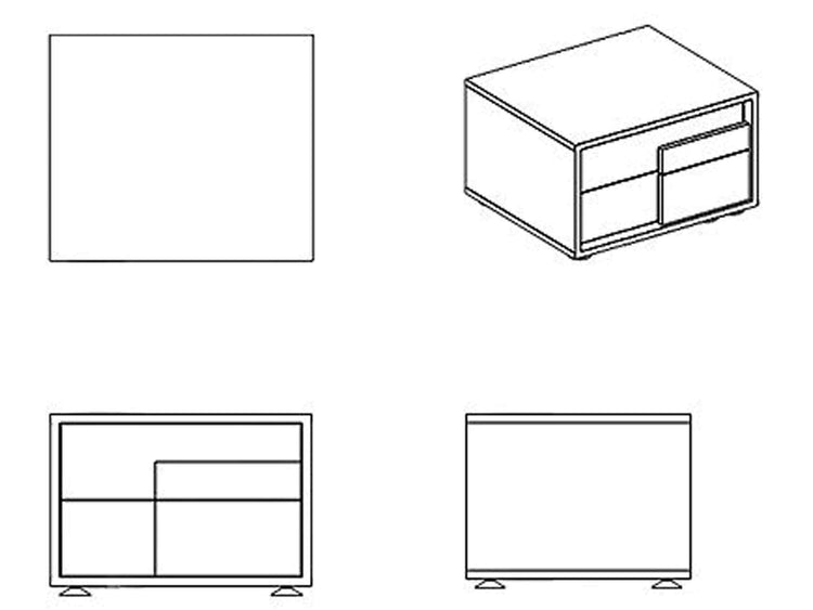 Piano Nightstand 23,6'' Technical Specs