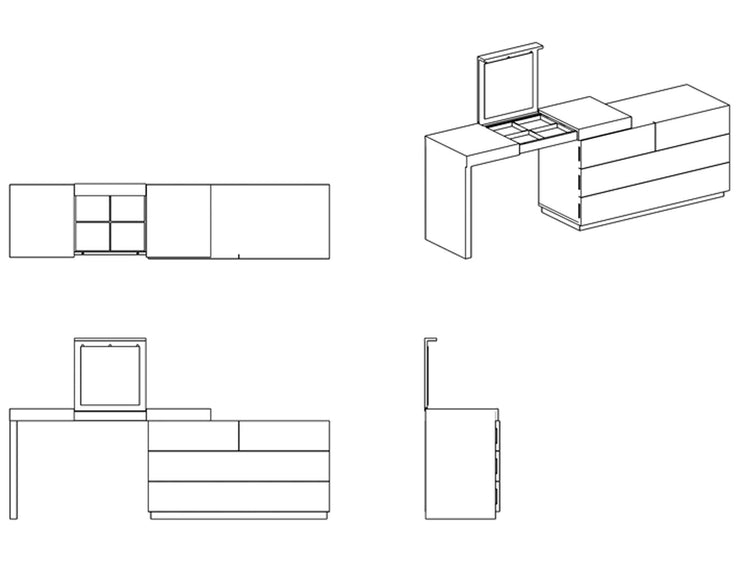 Sofia Make-up Table Large Technical Specs