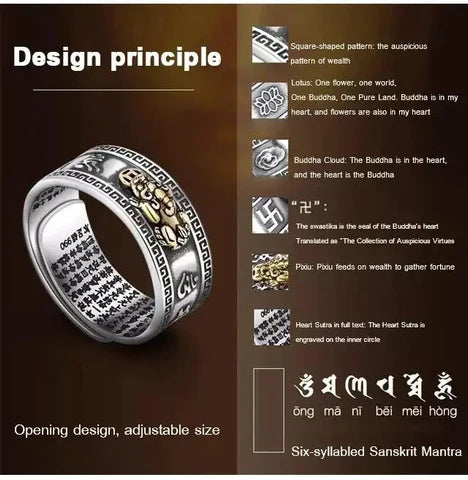 Adjustable Feng Shui Pixiu Mantra Ring, Wealth, Money & Luck Ring, Silver &  Gold #fengshui #mantra - YouTube