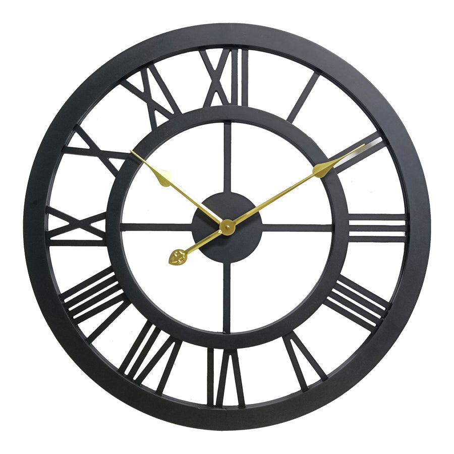 Wall Clock 60 Cm Lux Black Gold Handpicked 4 U