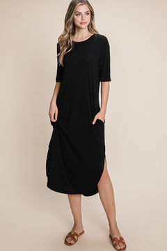 Faye | Black Midi Dress