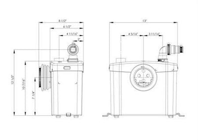 saniflo sanitop pump macerating half bathroom dimensions upflush