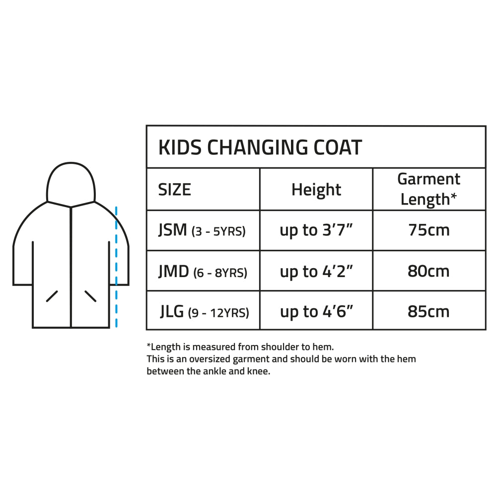 A1053 Sola Changing Robe Coat Size Guide Kids