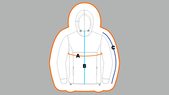 WrightSport Hoodie Size Guide Measuring Template