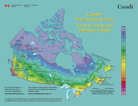 Canadian Plant Hardiness Index Map for Planting Trees and Shrubs in Canada