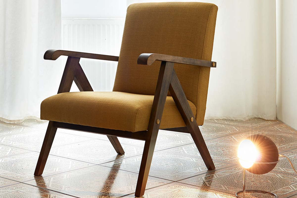 Monklet Armchair from Beech Wood Dark Frame Colour