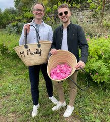 Samuel and Josh picking Roses in Grasse, France