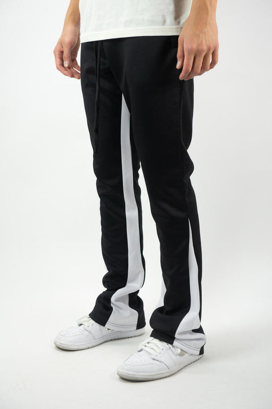 Two Tone Stack Bottom Track Pants | Rebel Minds