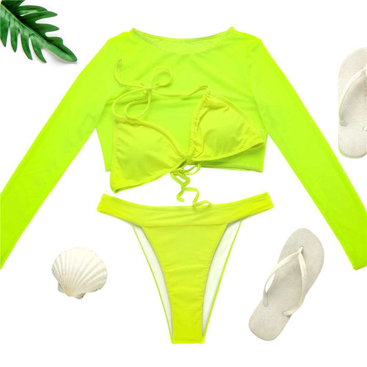 2-Piece Bikini with Long Sleeve Mesh